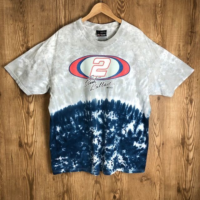 メキシコ製 00s VINTAGE RUSTY WALLACE NASCAR タイダイ染め プリント T-sh Tシャツ メンズ Lサイズ  00年代 メキシコ製 ヴィンテージ ビンテージ ストリート アメカジ 古着 e24060417