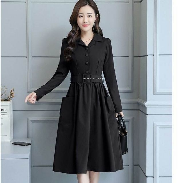 種類7：ブラック/3XL ワンピース シャツワンピース フレアワンピース