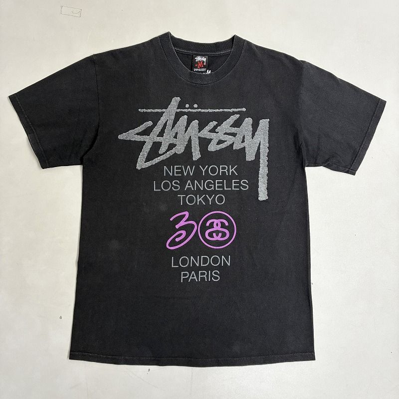 希少old stussyステューシー 半袖 Tシャツ ワールドツアー 30周年 ◇ STUSSY ステューシー 半袖Tシャツ ワールドツアー 30周年