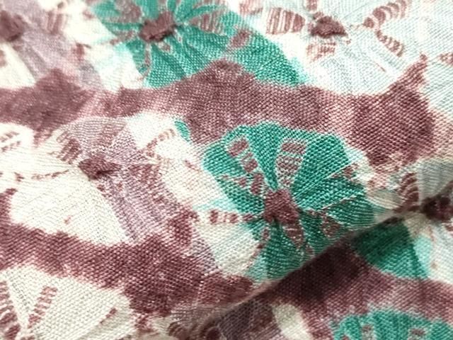 平和屋着物○上質な紬 総絞り 蜘蛛絞り 縞 正絹 逸品 CAAZ6498dy