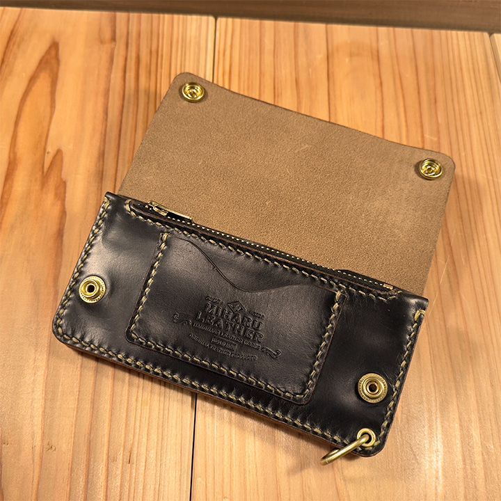 クロムエクセル/ロングトラッカーウォレット/ブラック(茶芯)/TWL-01BCE