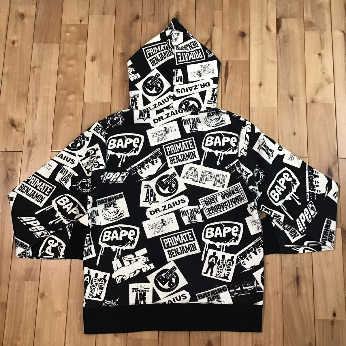 ☆XL☆ BAPE Mix Logo フルジップ パーカー black a bathing ape full zip hoodie エイプ ベイプ  アベイシングエイプ - メルカリ