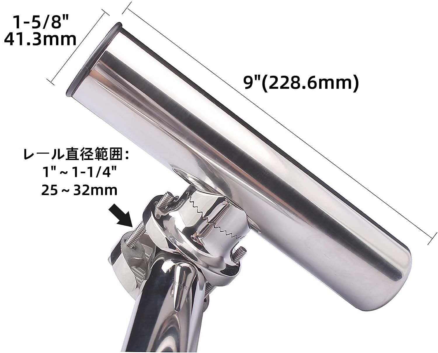 六角レンチ付き 角度調節可能 クランプオンロッドホルダー 船竿置き 1本 ステンレス製ロッドホルダー Amarine-made - メルカリ