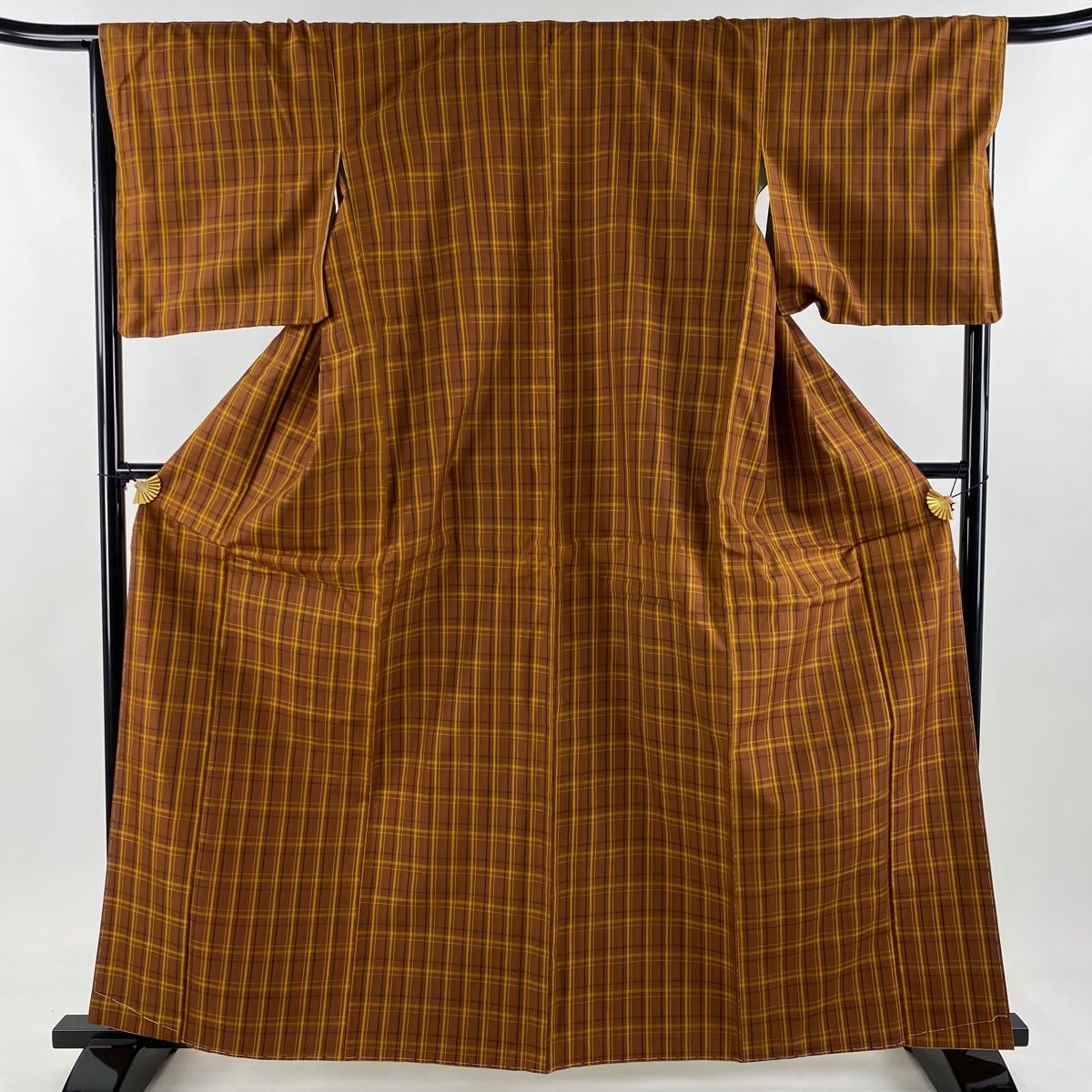 平和屋本店□極上 結城紬 真綿結城 おく玉 80亀甲 手織 亀甲文 証紙