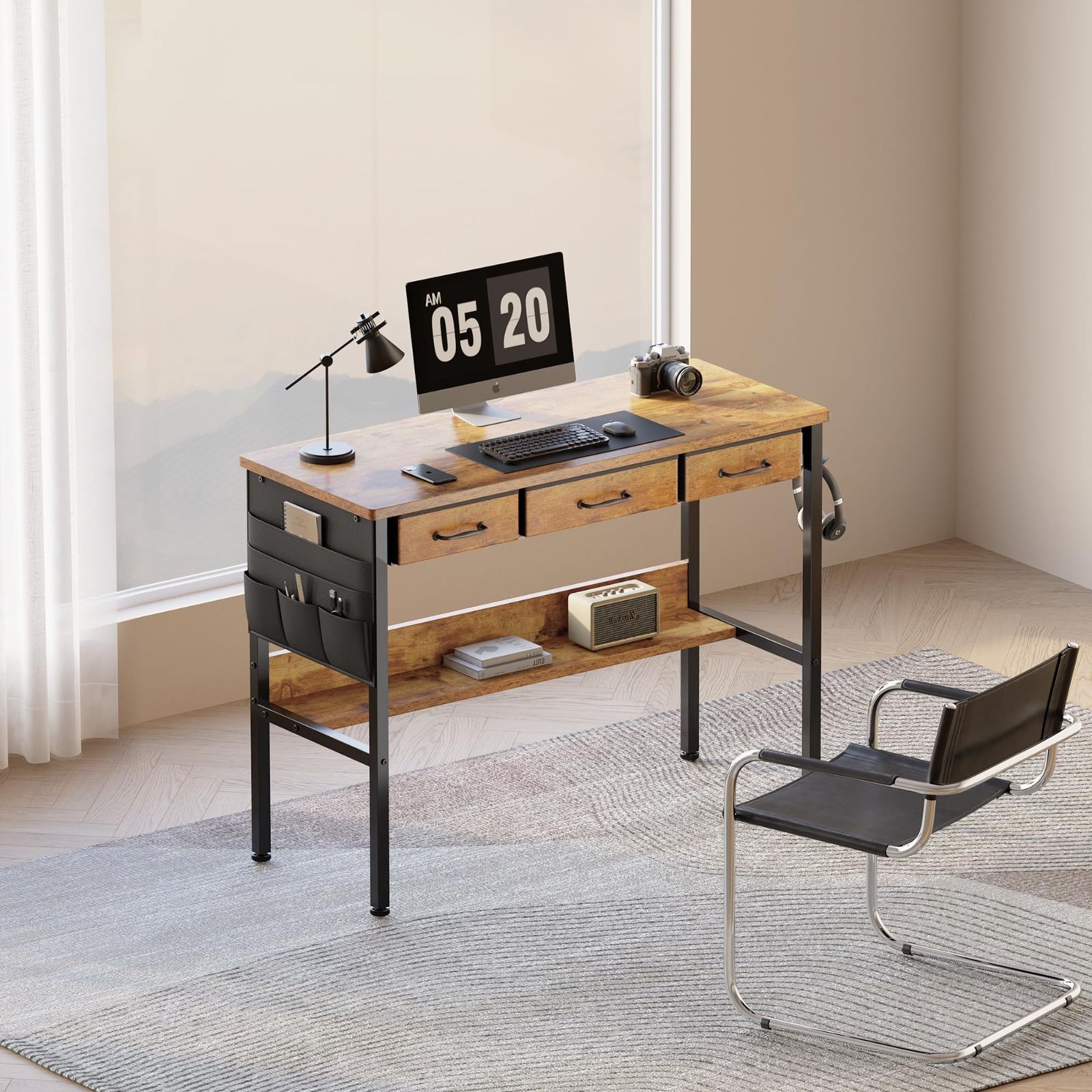 訳あり新品 多機能パソコンデスク 学習机 勉強机 収納1066-200 デスク 机 