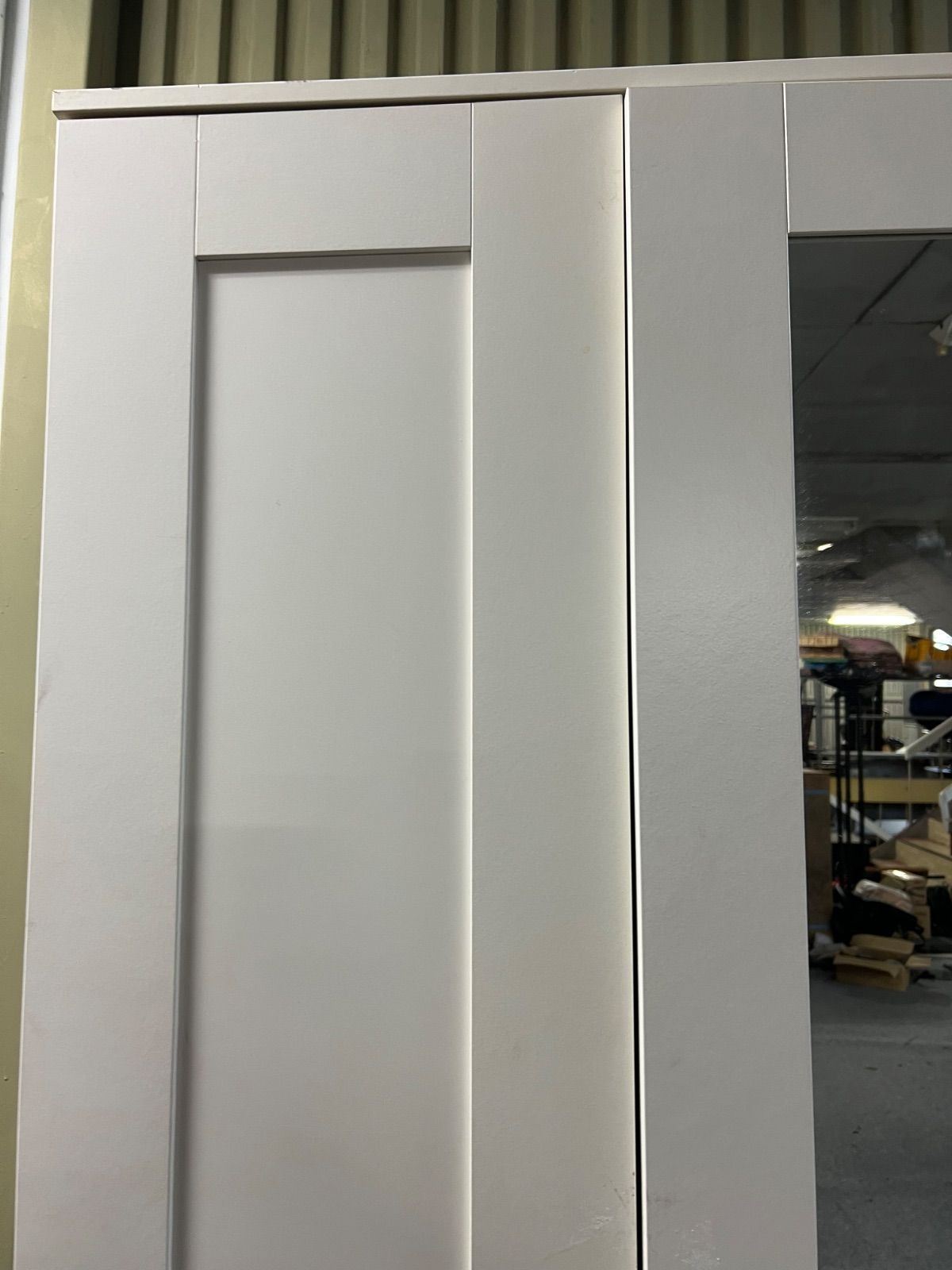 クローゼット ワードロープ ワイド 家具 収納 白 ミラー