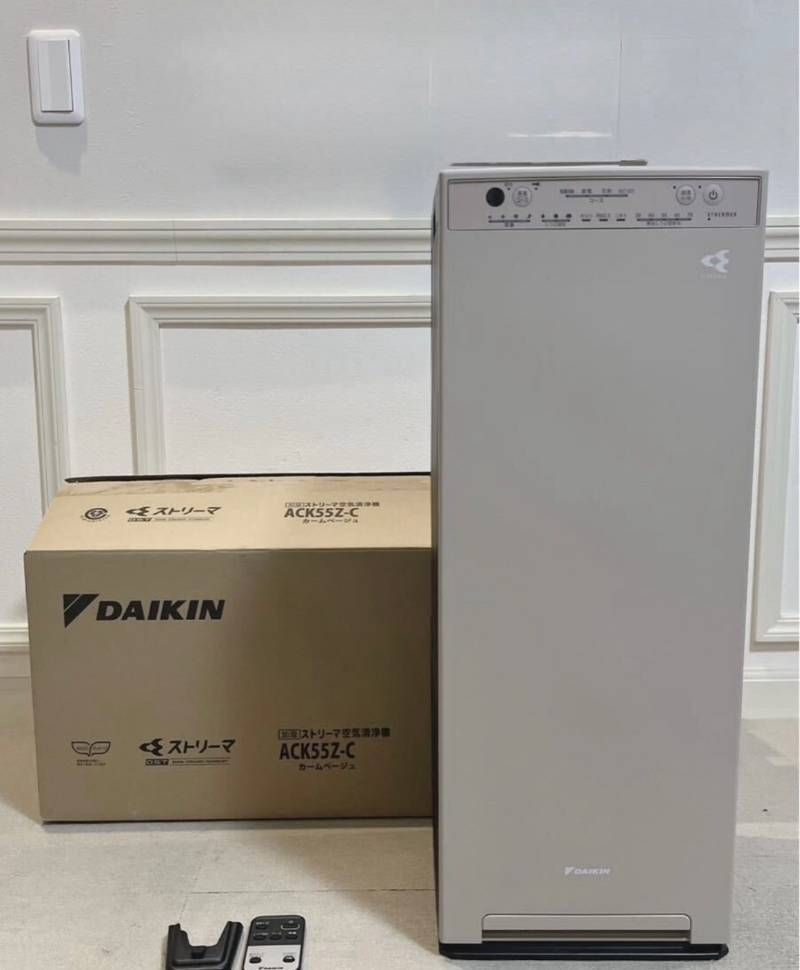 ♥品 DAIKIN 加湿ストリーマー空気清浄機 ACK55Z-C 23年製 加湿空気清浄機 カームベージュ リモコン付き