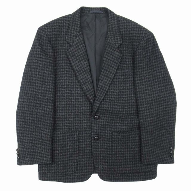 コムデギャルソンオム COMME des GARCONS HOMME 田中オム 田中期 ツイード テーラードジャケット 千鳥格子 総柄 ブレザー ブルゾン 90s 00s ヴィンテージ S 黒 ブラック グレー HJ-08008S| Q81