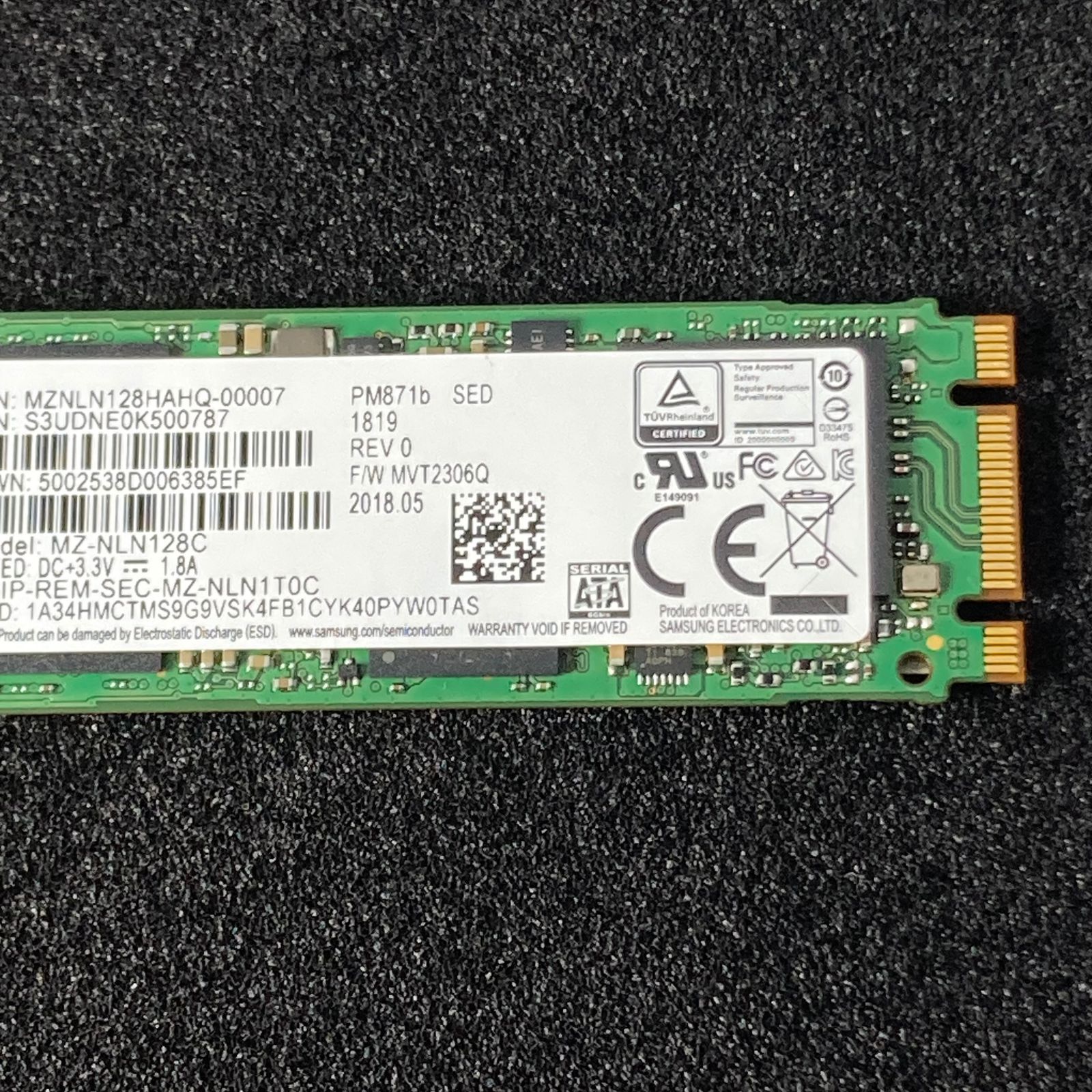 SAMSUNG M.2 SATA SSD 2280 128GB | 6 tbw | 13k h | MZNLN128HAHQ-00007 |  samsung【442】 - メルカリ