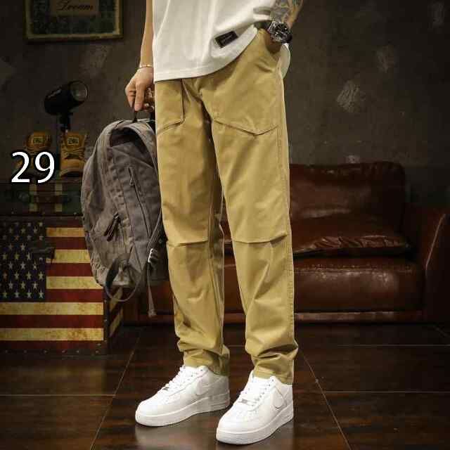 [29]メンズ ファッション 服  オシャレ シンプル 大 かっこいい 大きいサイズ ストリート 紳士服 カーキ カジュアル パンツ ストレート 春秋 アメリカン 快適 ズボン パンツ