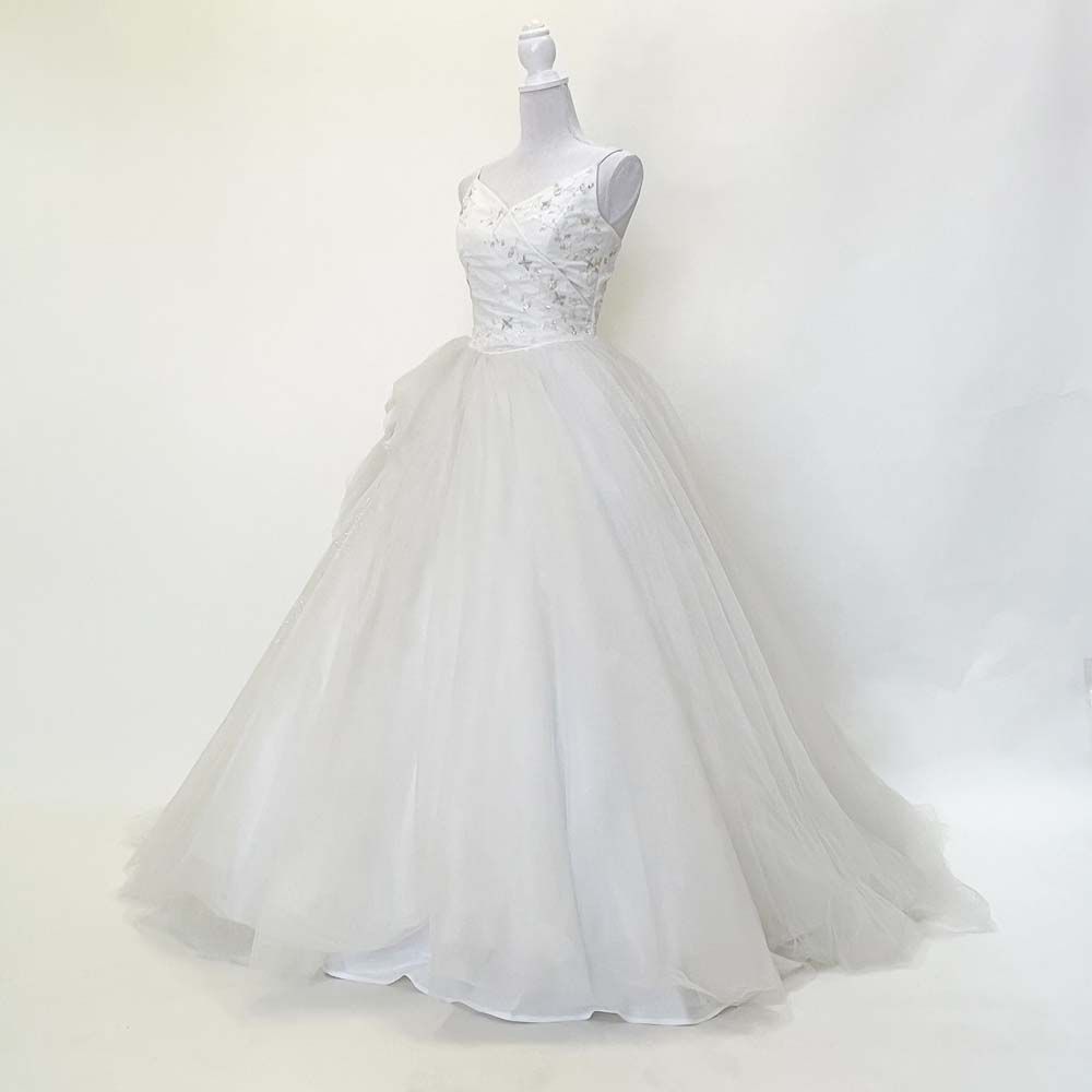 中古 ウェディングドレス 9号T ホワイト RENA KOH ウェディングドレス