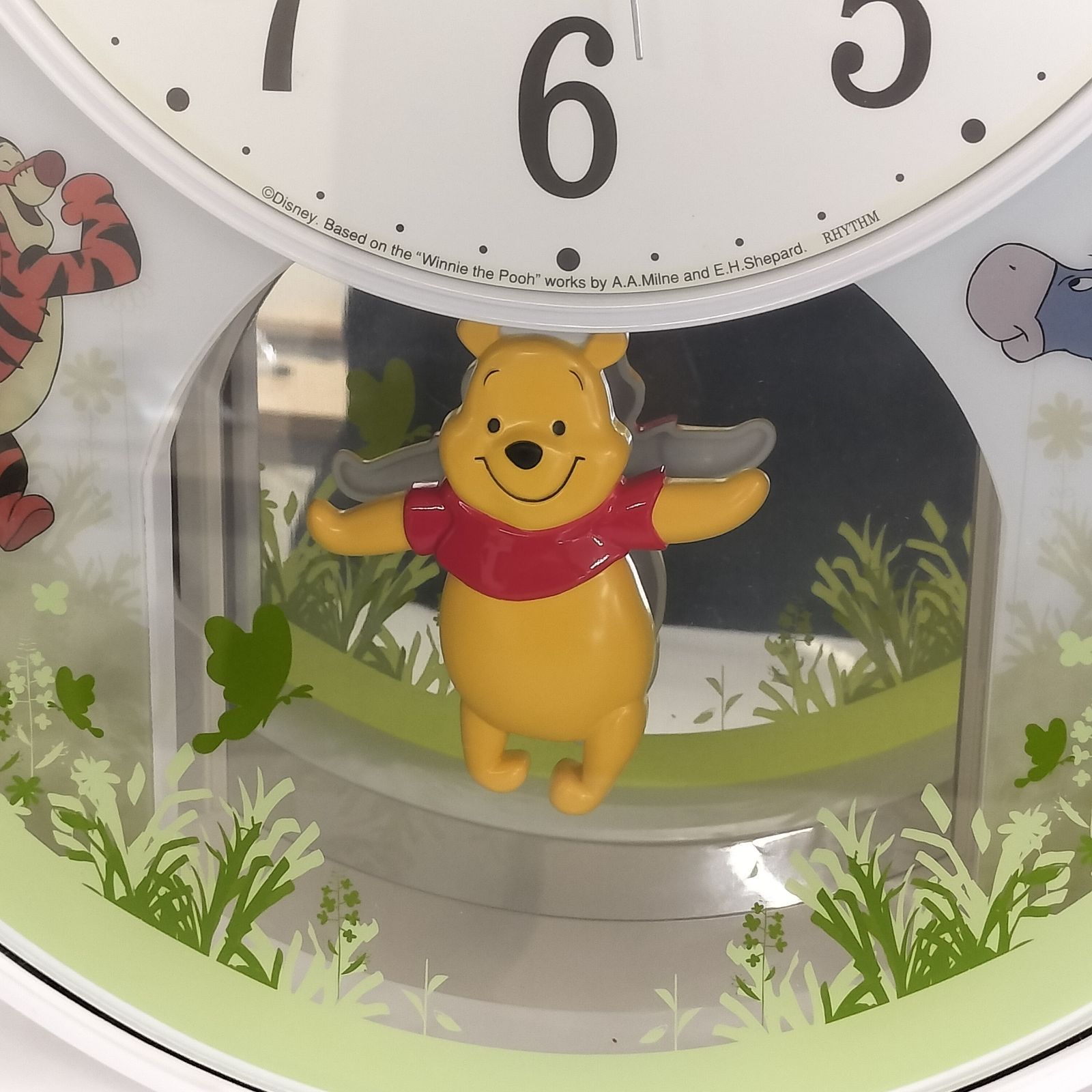 くまのプーさん からくり時計 リズム 掛け時計 電波時計