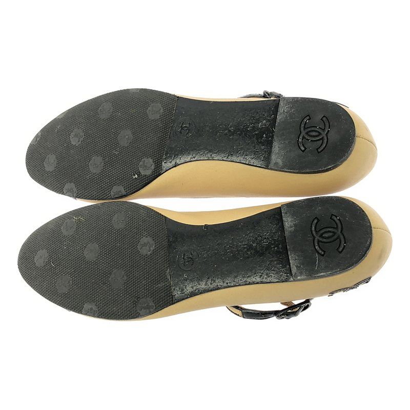 CHANEL / シャネル | レザー バイカラー ココマーク メリージェーン  