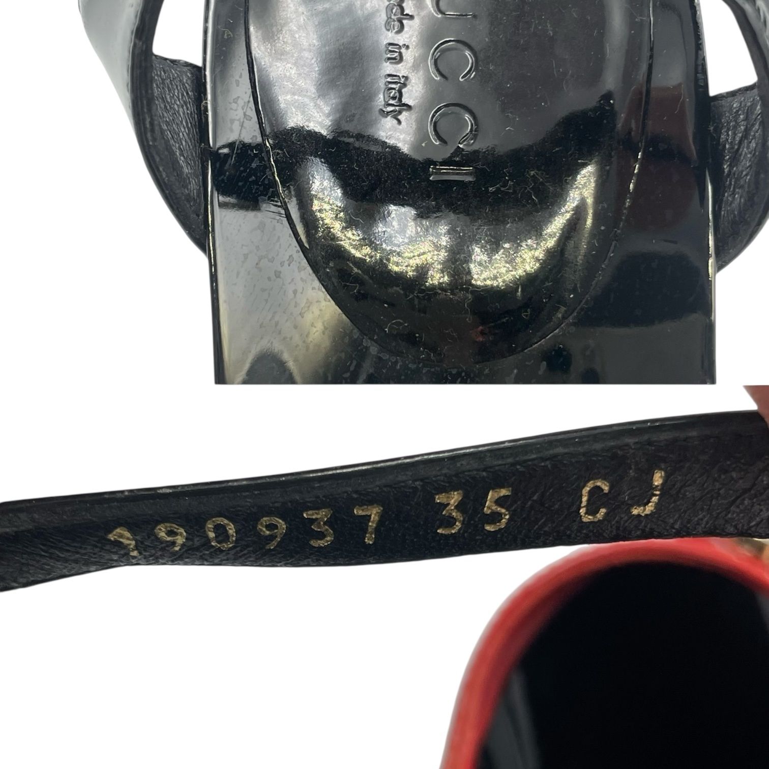 美品 GUCCI ホースビットサンダル ミュール パテントレザー ボルドー 未使用品 GUCCI グッチ サンダル パテント レザー アンクル