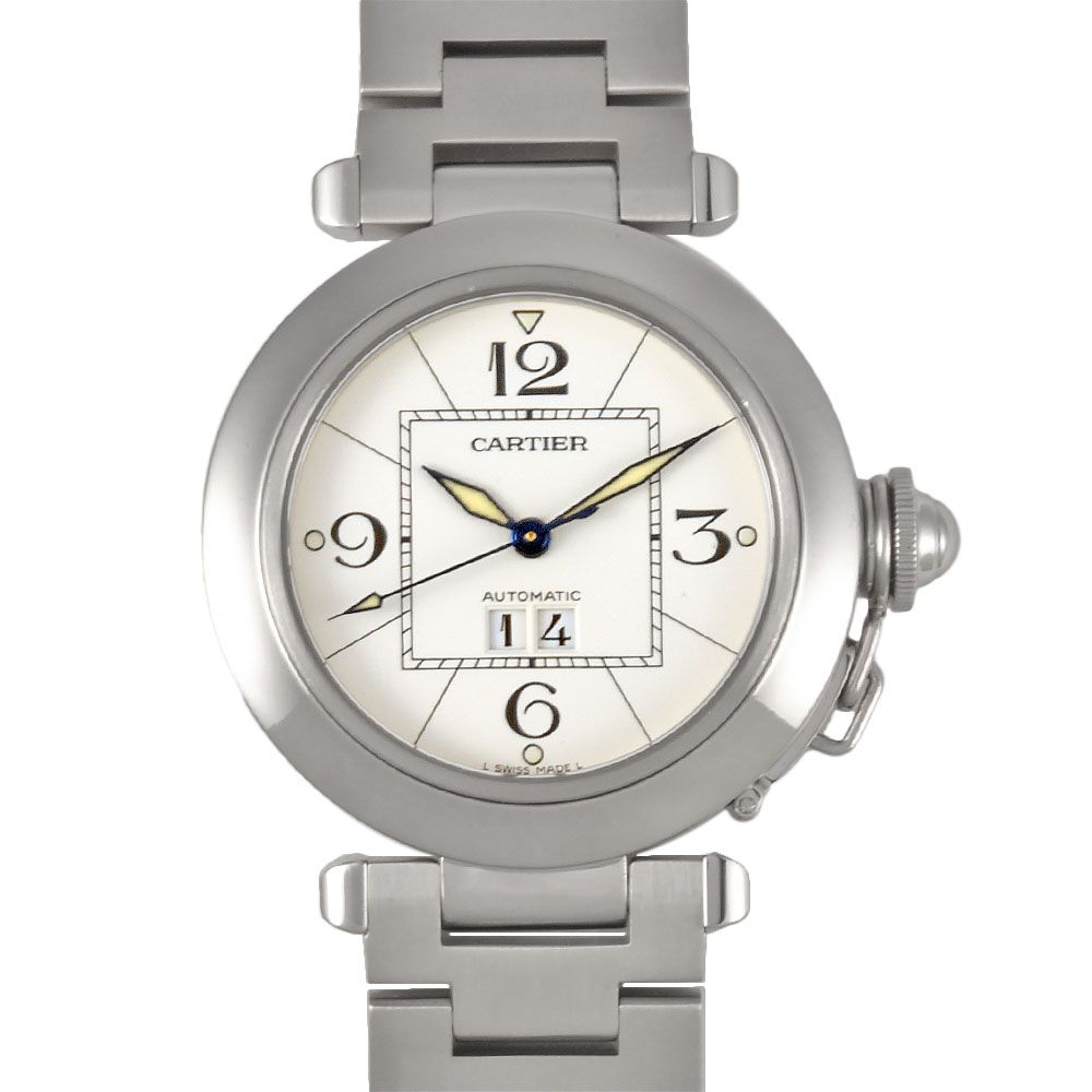 カルティエ Cartier W31055M7 パシャC ビッグデイト 腕時計 ホワイト文字盤 2475 メンズ【中古】