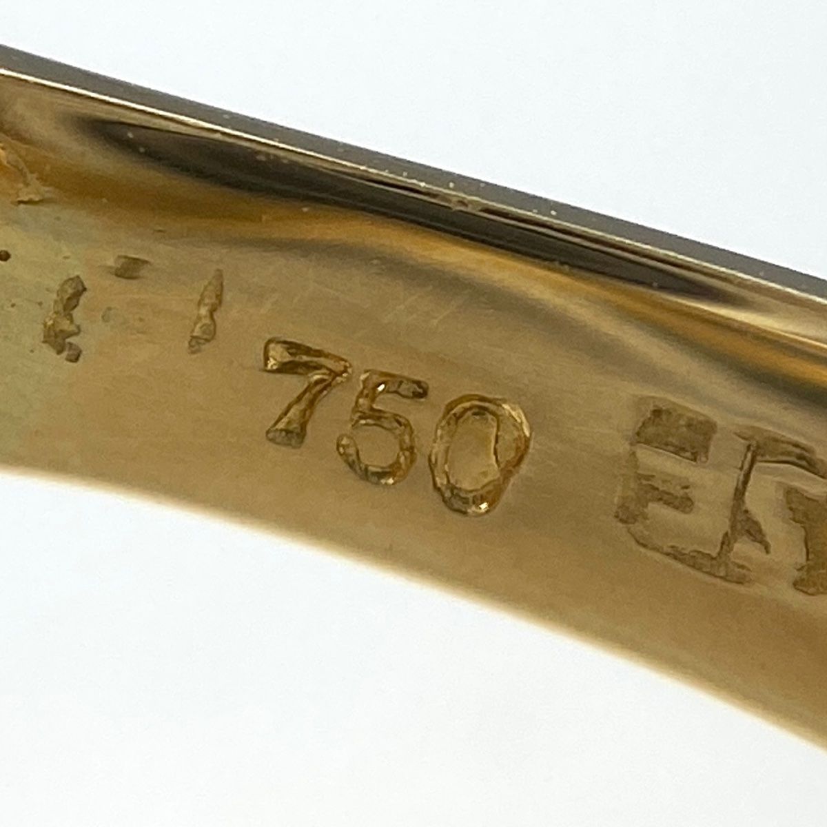 オパール デザインリング K18 イエローゴールド 指輪 メレダイヤ 