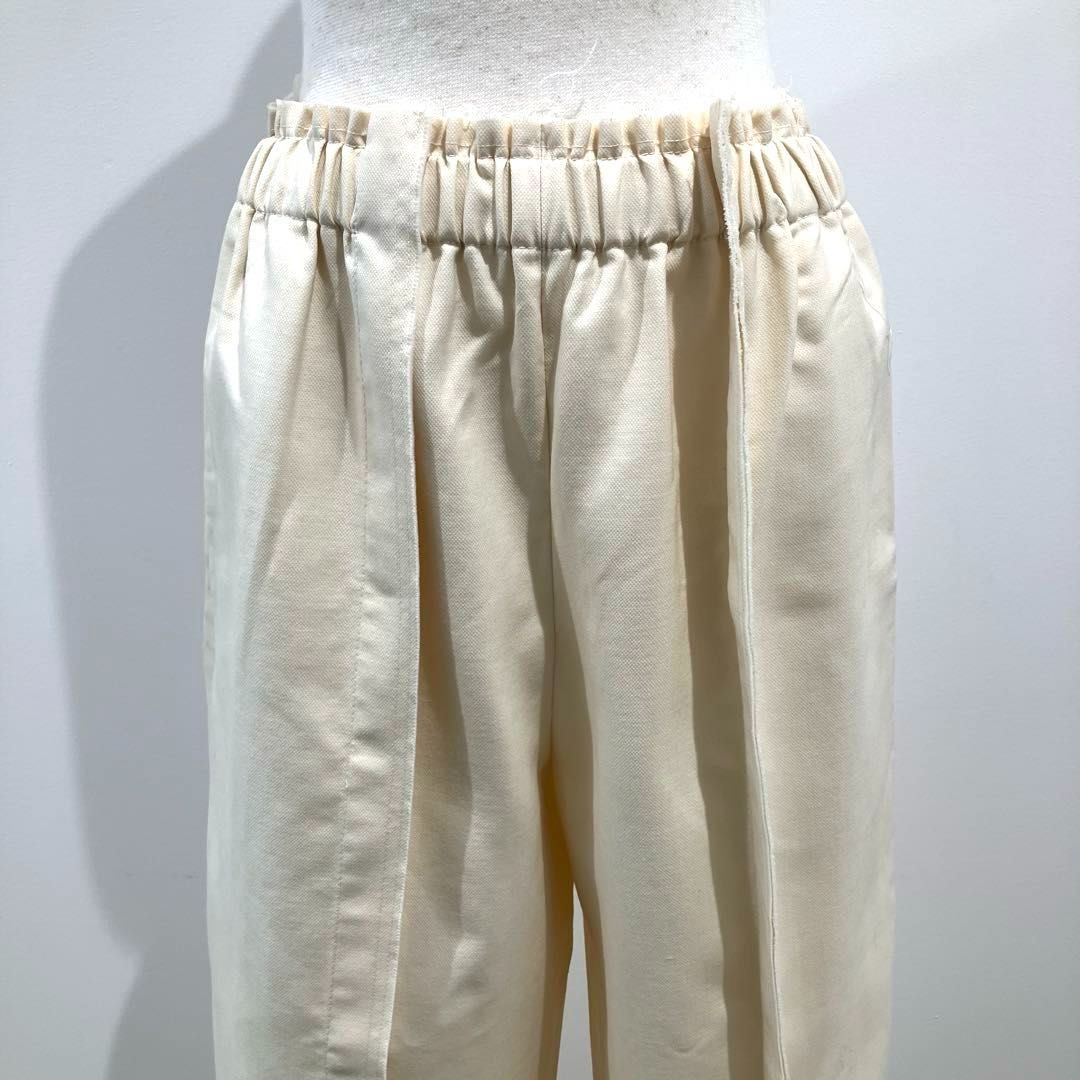 綿ウールクロス ワイドパンツ