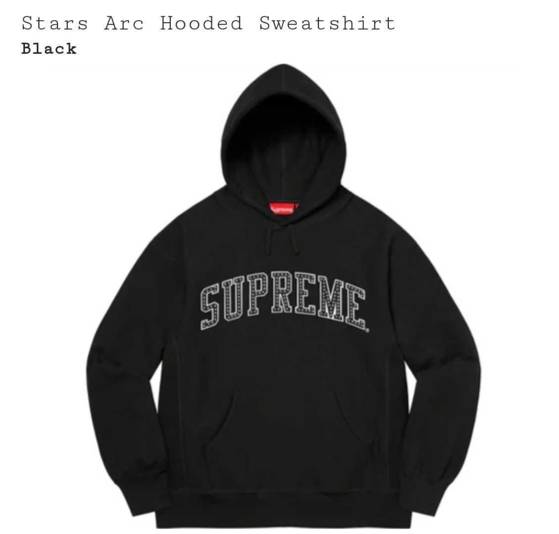 L ブラック Supreme Stars Arc Hooded Sweat Shirt スタースタッズ 