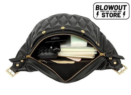 Blowout 本革 ライディングバッグ キルティング ダイヤモンドカット
