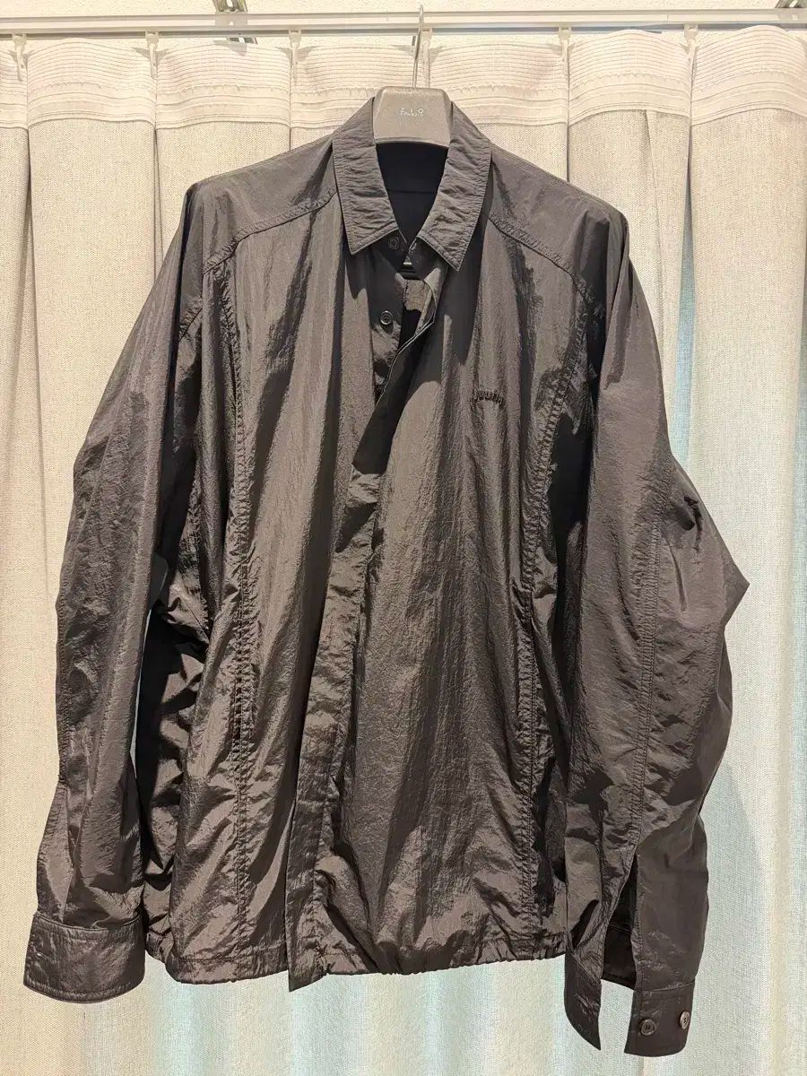 Juun.J ナイロン コーチシャーリング シャツ 48 ブラック