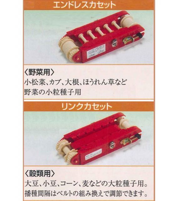 向井工業 手押しタイプ播種機種まきごんべえ カセット装着済み本体 HS-300E ベルトセット Eタイプ