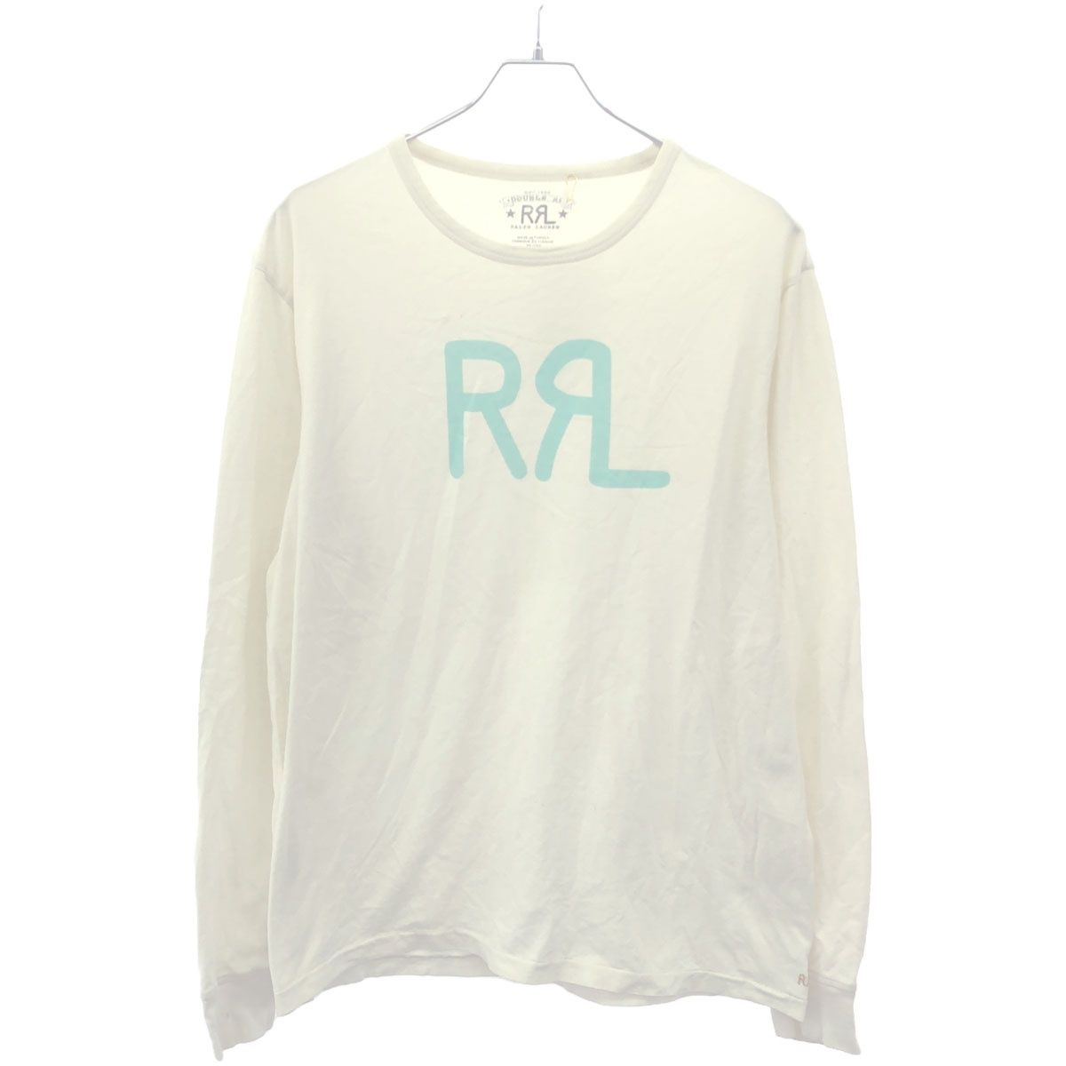 RRL ダブルアールエル ロゴプリントロングスリーブTシャツ ホワイト L 