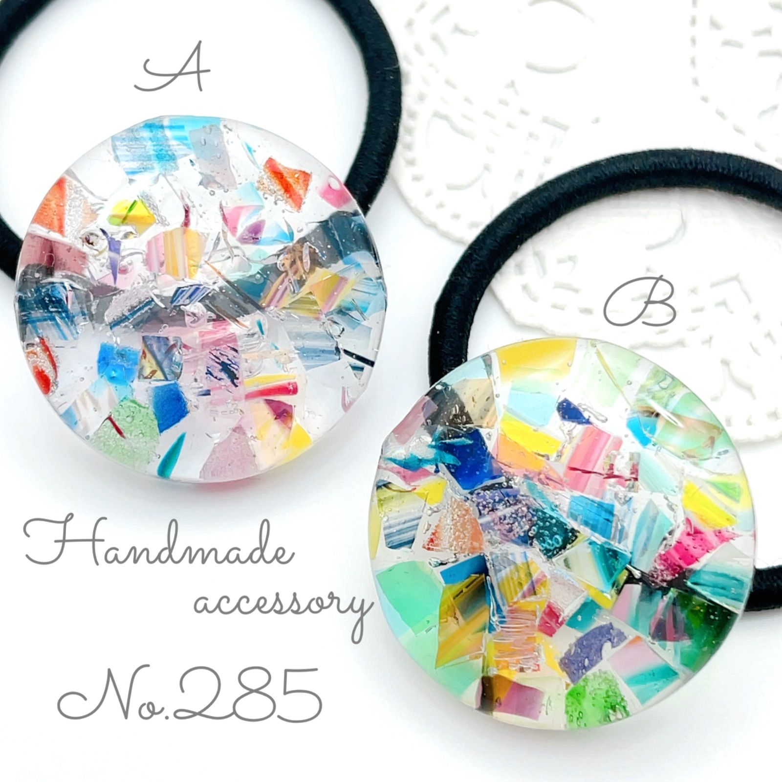 357】ハンドメイドレジンヘアゴムポニーフック