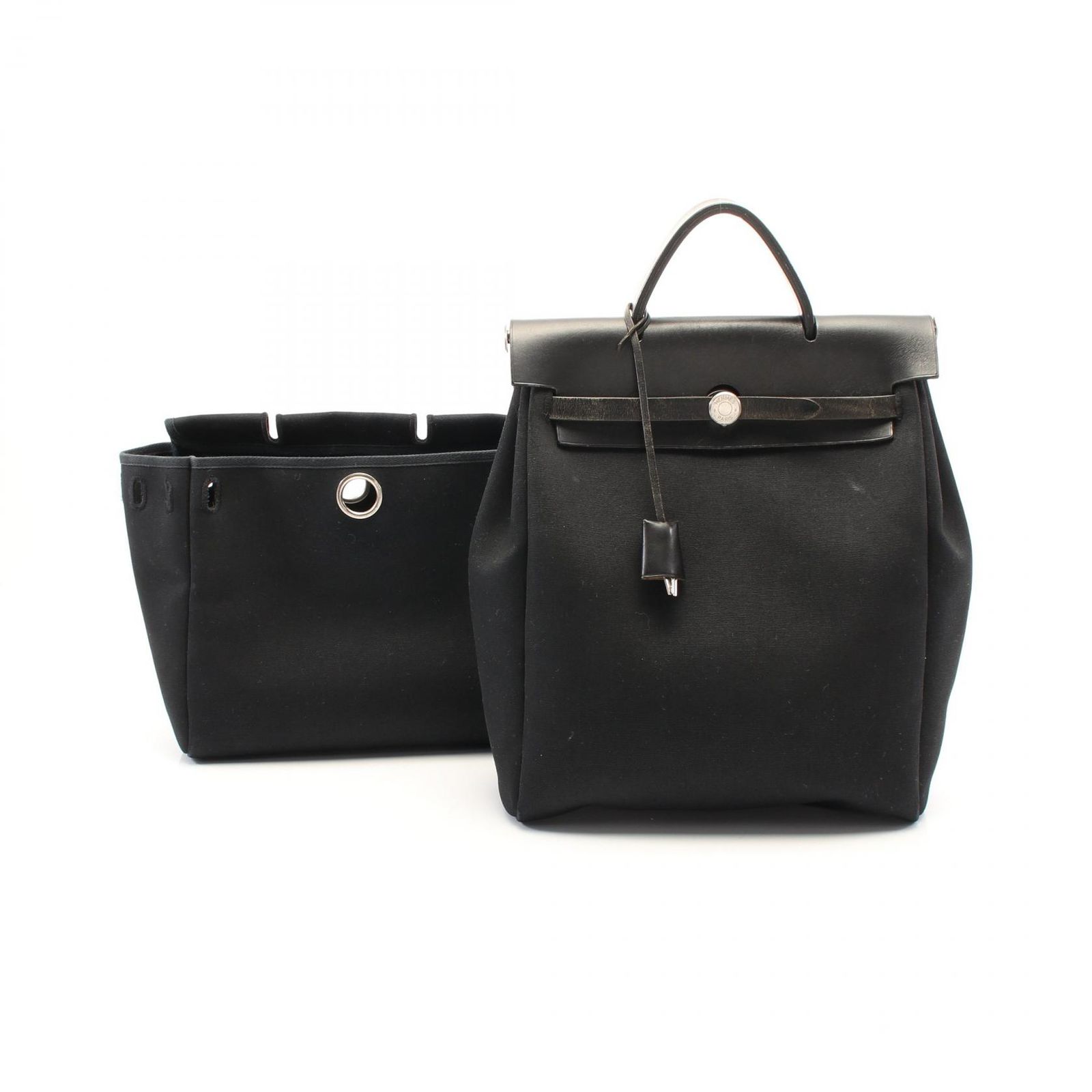 エルメス HERMES リュックサック バックパック エールバッグ アドPM ブラック レザー エールバッグアドPM ブラック レディース Used B
