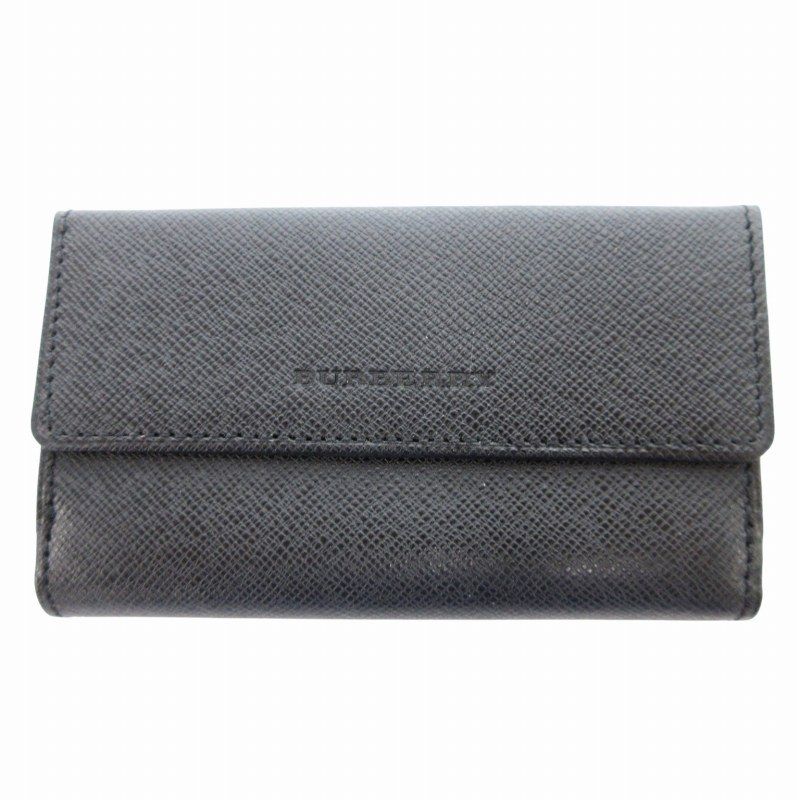 バーバリー BURBERRY 美品 5連 キーケース レザー 黒 ブラック