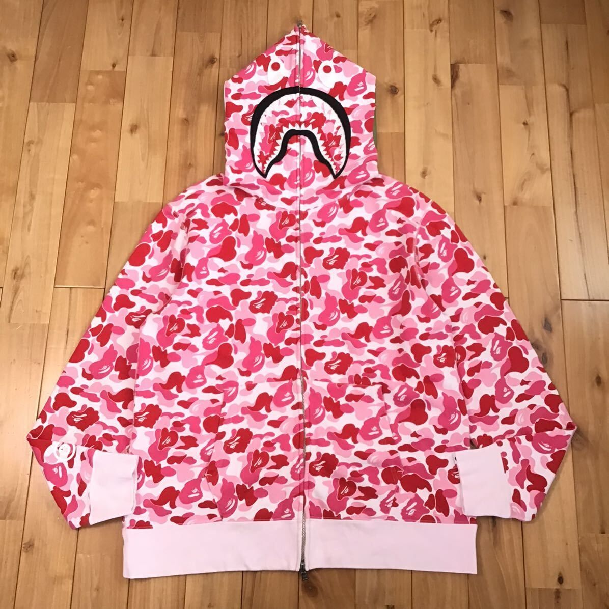 ☆XL☆ ABC camo Pink シャーク パーカー shark full zip hoodie a 