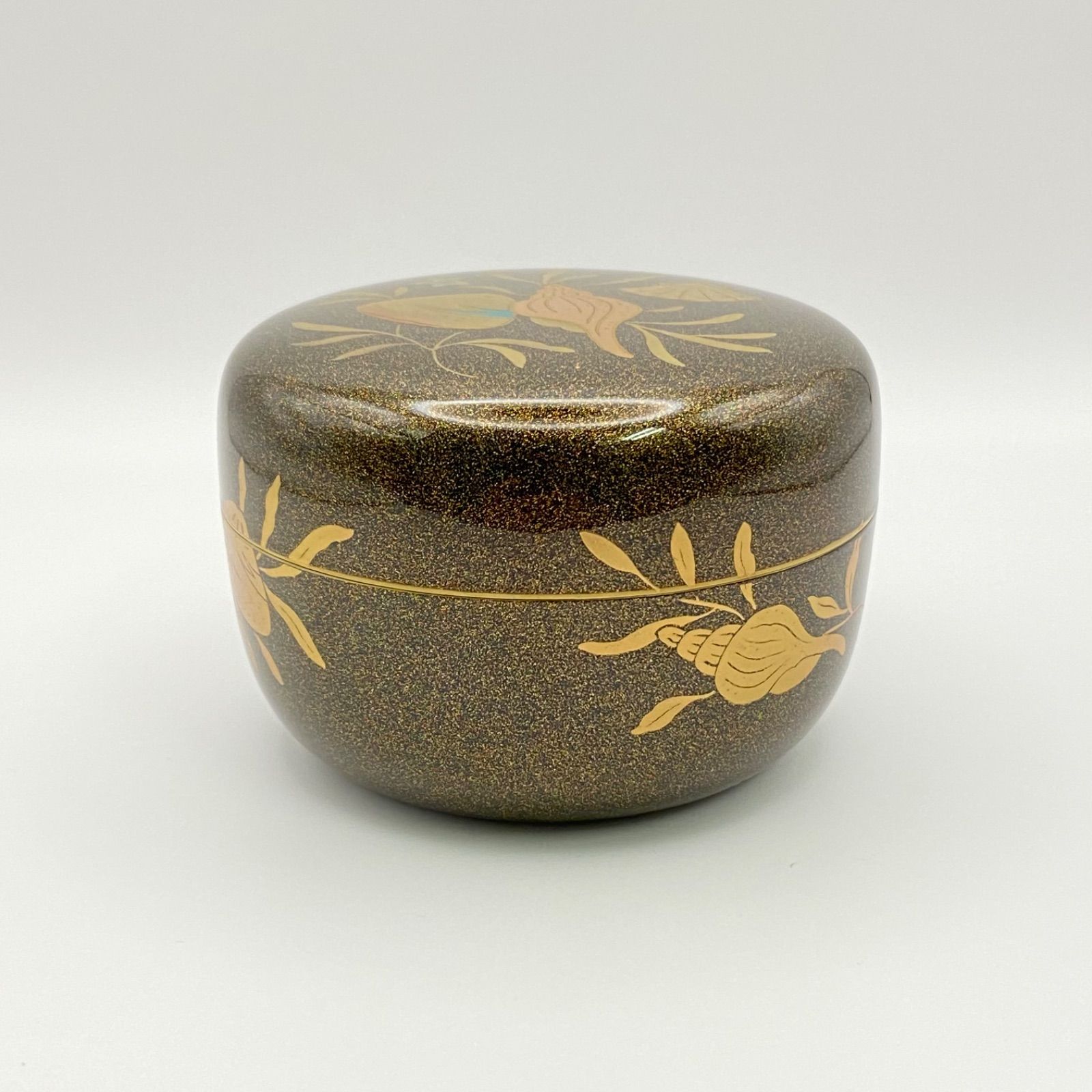 東雲梨子地平棗海絵貝蒔絵 平棗 海松貝蒔絵 梨子地 東雲 茶道具 樹脂製 薄茶器 漆器 伝統
