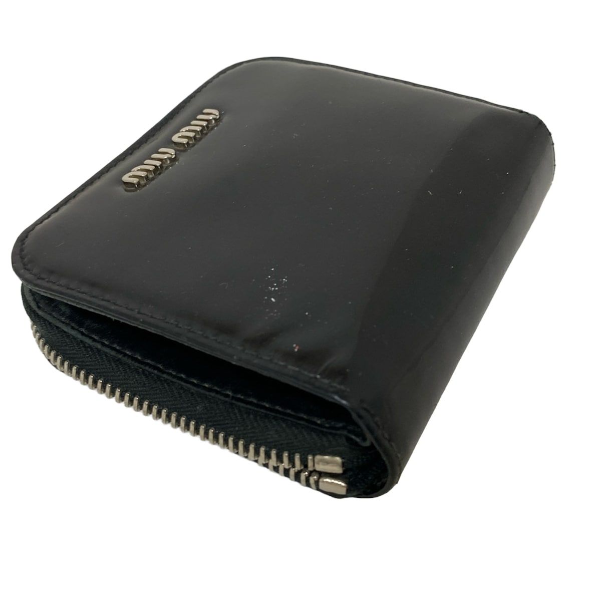 MIU MIU ブラック 二つ折り財布 ナッパレザー ブラック ナッパ