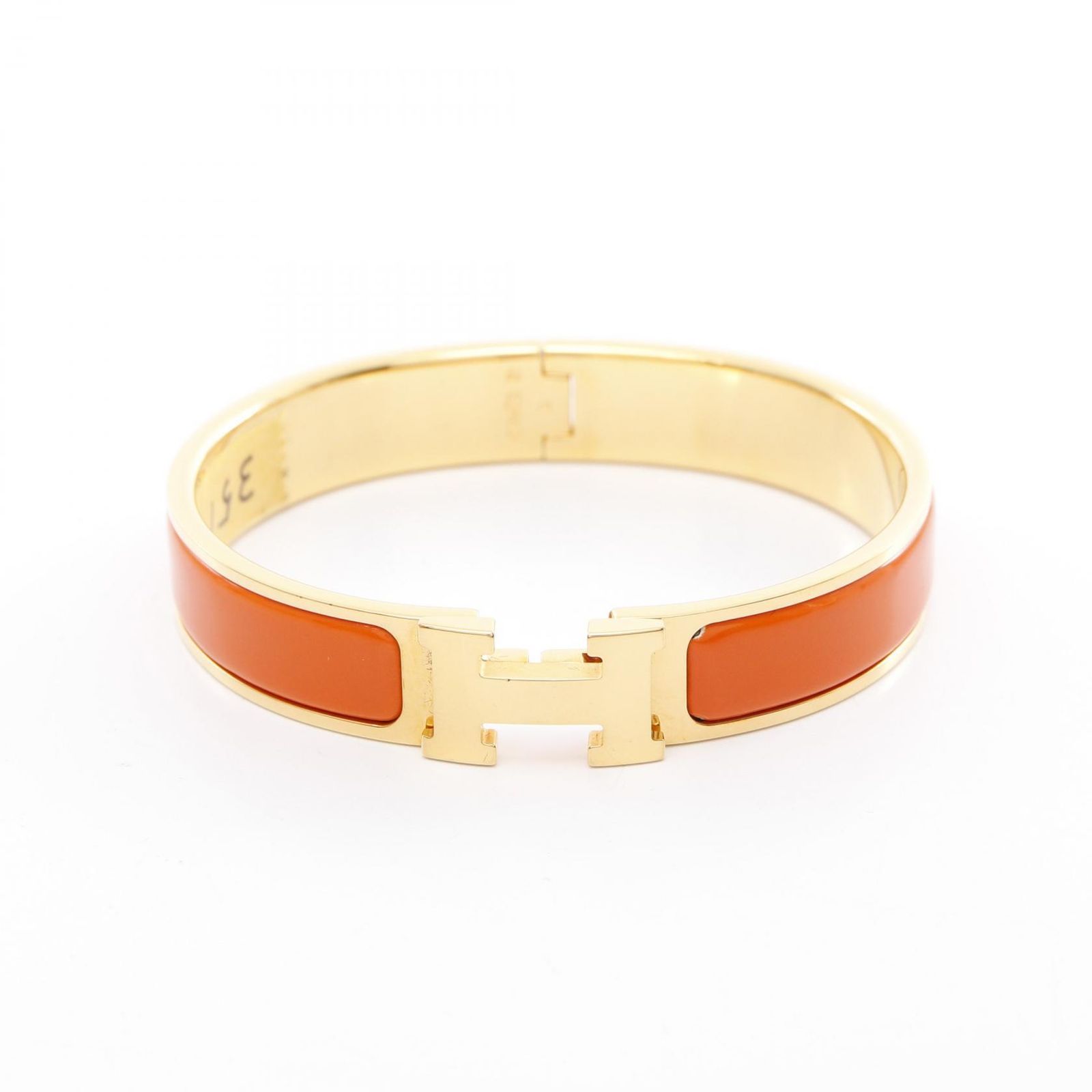 エルメス HERMES バングル クリッククラックPM オレンジ/ゴールド GP 