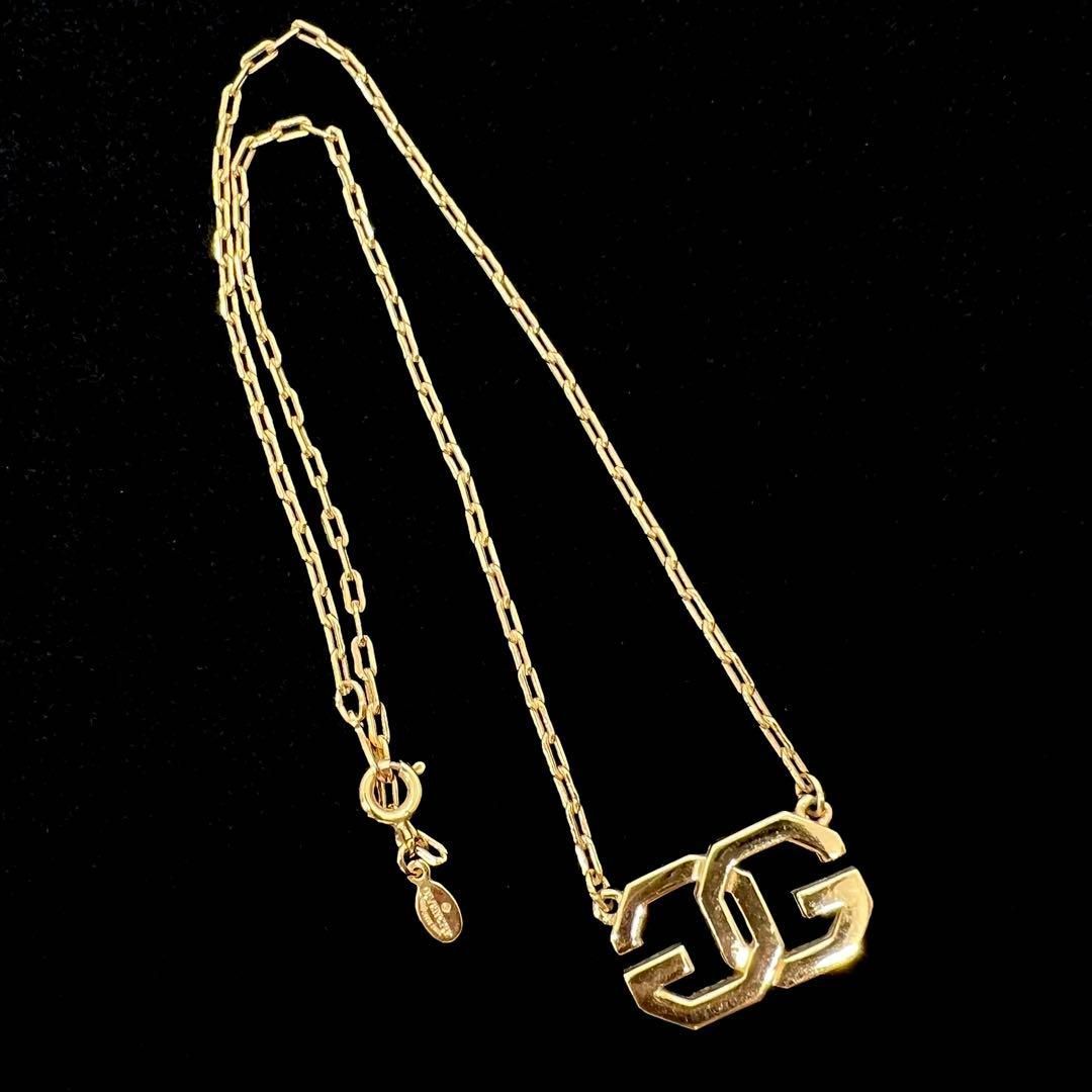 美品☆ GIVENCHY ジバンシー ヴィンテージ ネックレス GG ゴールド