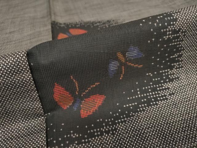 平和屋着物○本場大島紬 7マルキ 舞蝶文 正絹 逸品 DAAV4882ud 平和屋