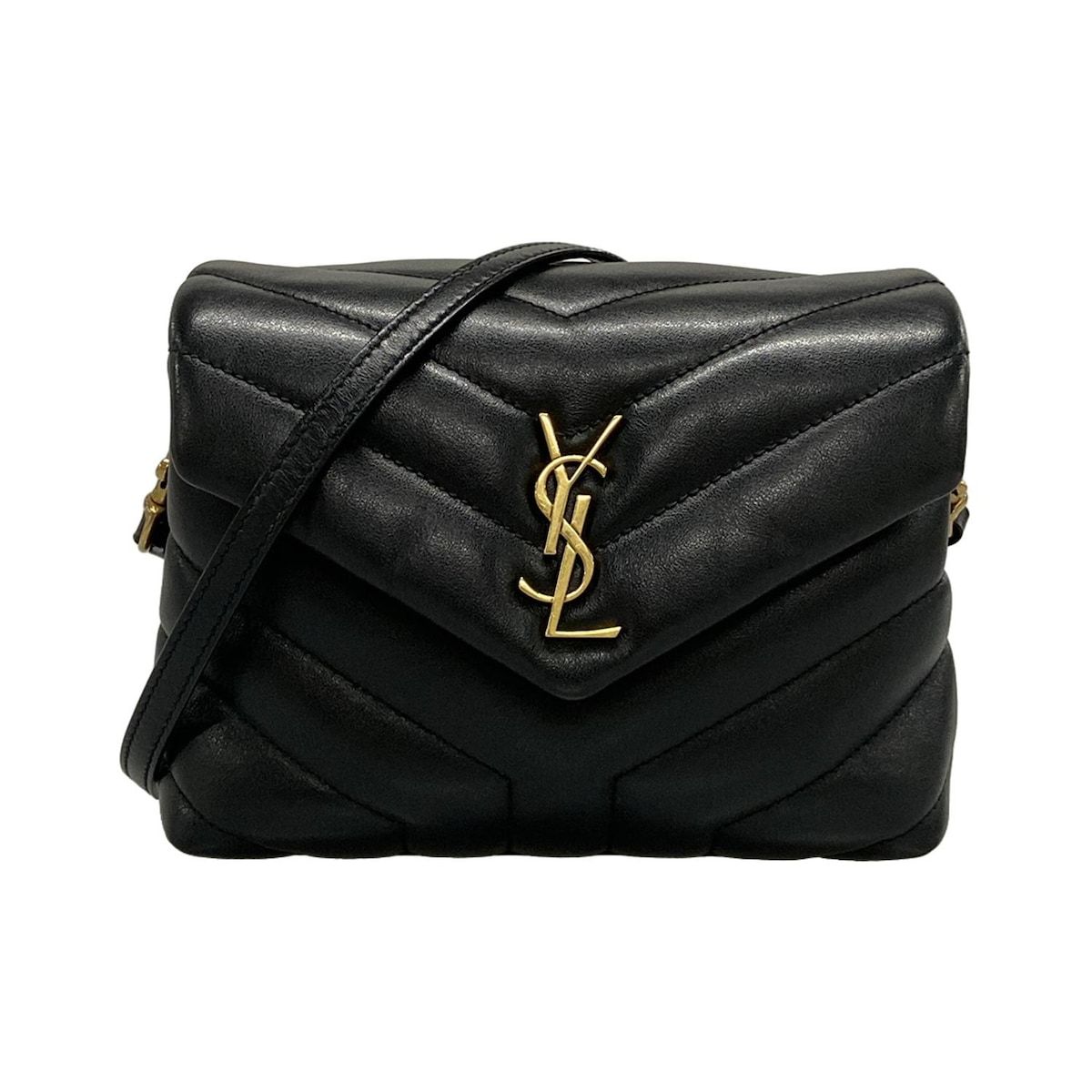 SAINT LAURENT PARIS サンローランパリ ショルダーバッグ モノグラム ルル 467072 黒 ゴールド金具 レザー