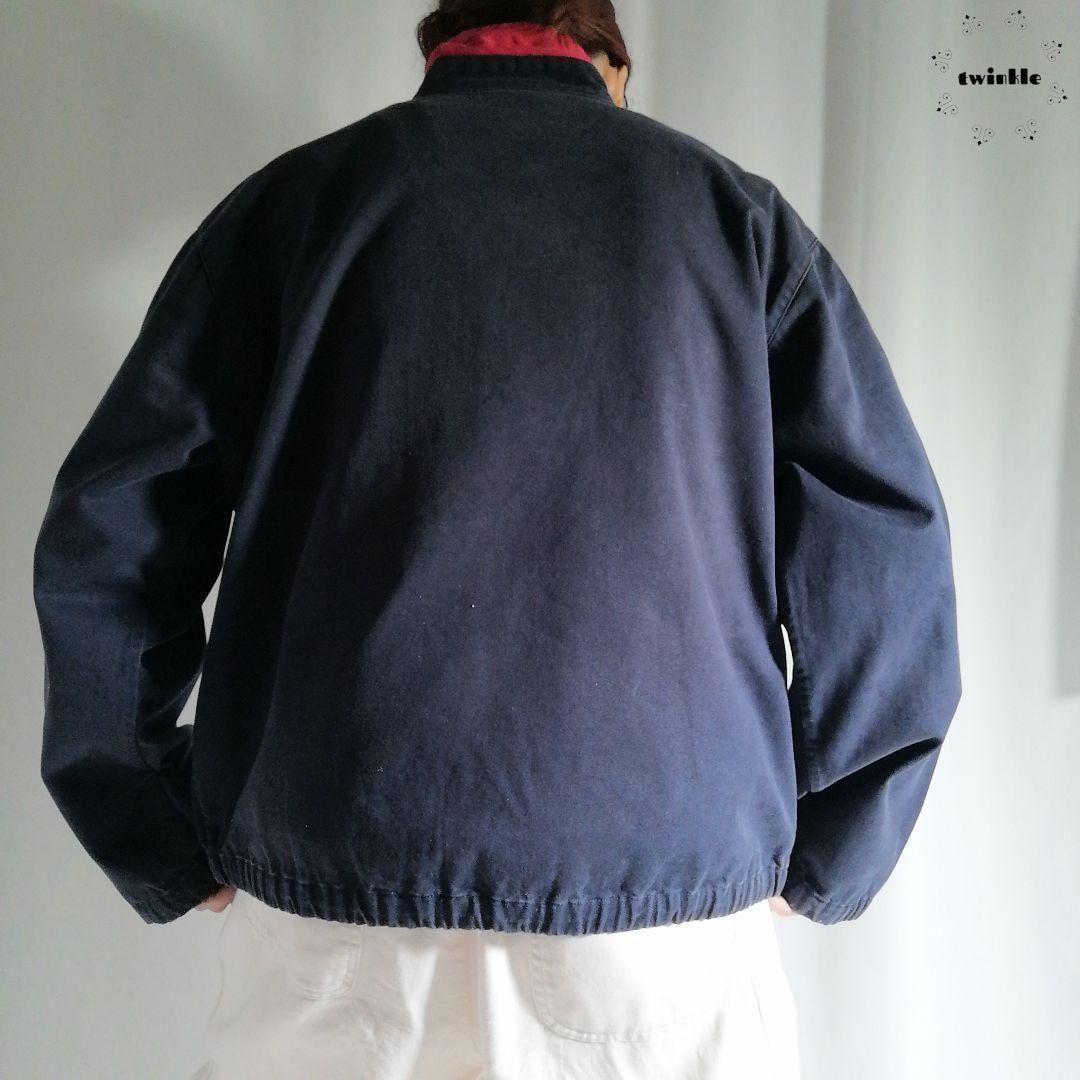 80s90sポロラルフローレンスイングトップドリズラージャケット紺