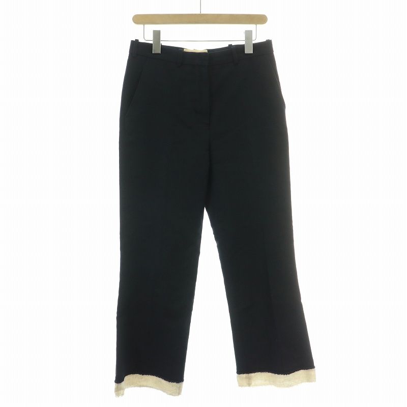 PORTS1961 ポーツ1961 ストレートパンツ スラックス ジップフライ ウール 麻 リネン混 40 L 紺 ネイビー /BB