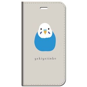 iPhone15 他 手帳型 ケース インコブルー  iPhone SE 8 13 12 他 iPhone各機種対応可能 スマホケース  26