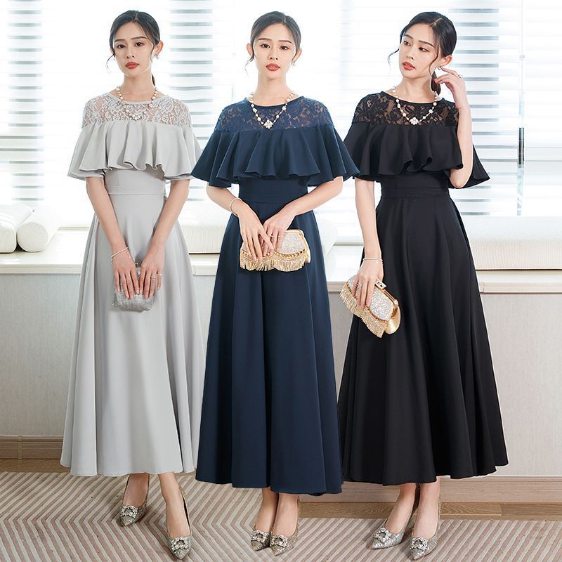 パーティードレス ロングワンピース レース ロング丈 結婚式 披露宴 二次会 お呼ばれ 20代 30代 40代 レディース フォーマル 春 夏 秋 冬 お呼ばれ bcdc425