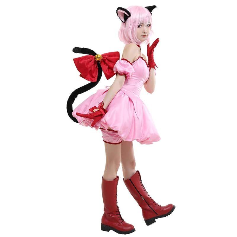 在庫セール Miccostumes 女性 アニメ コスチューム ねこ コスプレ 衣装 可愛い ピンク スカート L