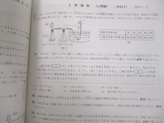 UN11-107 四谷大塚 小5 理科 予習シリーズ準拠 2018年度実施 週テスト問題集 上/下 計4冊 25M2D