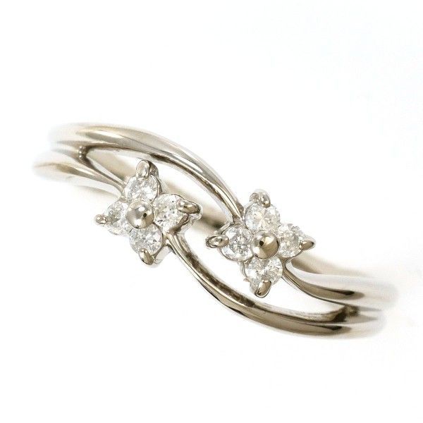 K14WG リング RING 指輪 10号 ダイヤ 0.13 総重量約2.1g