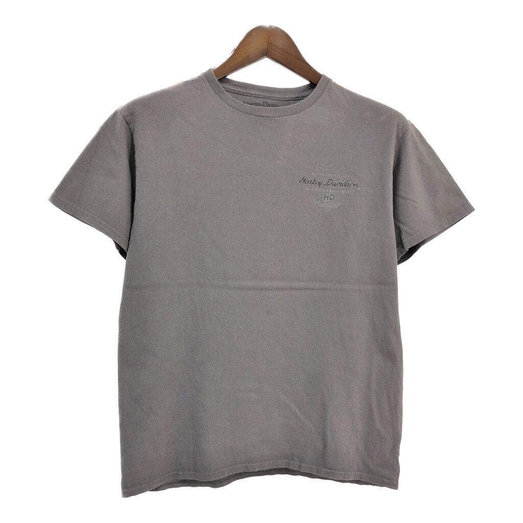 HARLEY DAVIDSON ハーレーダビッドソン 半袖Ｔシャツ モーターサイクル グレー メンズ M 古着 U0492