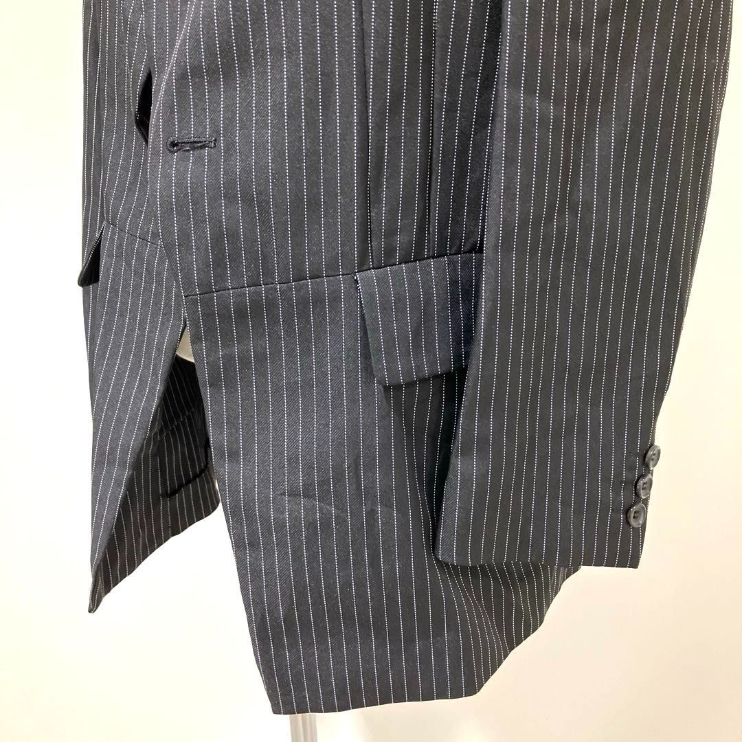 2024SSコムコム　ストライプジャケット丸襟 □□ COMME des GARCONS コムデギャルソン ピンストライプ柄