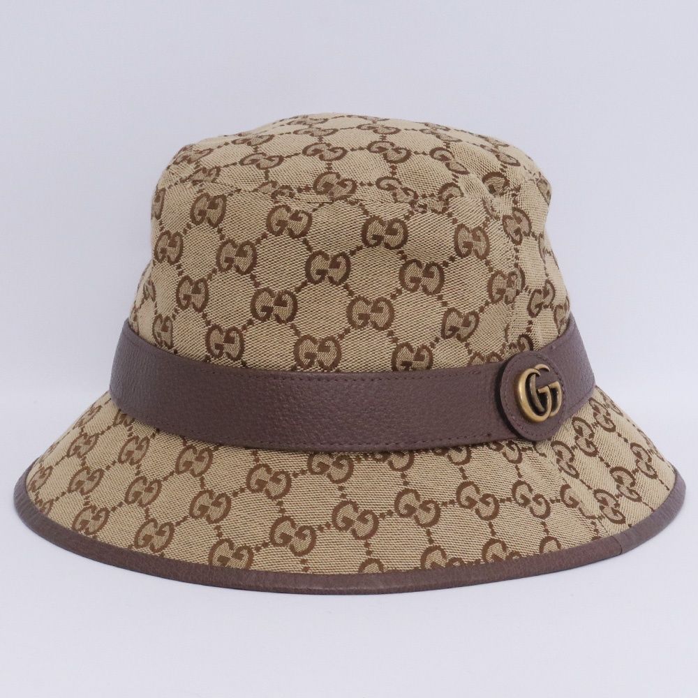GUCCI GGキャンバス フェドラハット Mサイズ ベージュ 576587 4HG62
