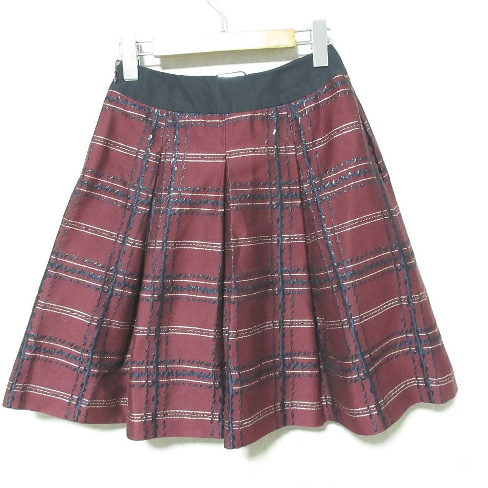 美品 M'S GRACY エムズグレイシー ベルトデザイン チェック柄