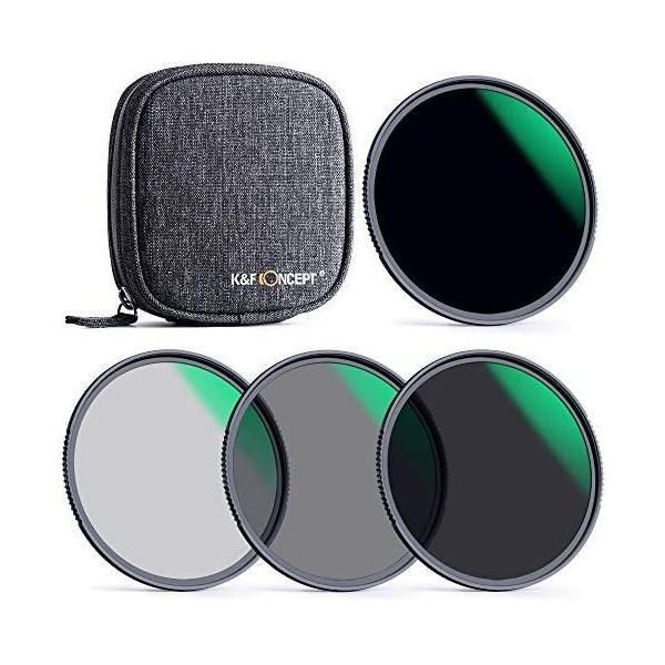 K-F Concept NDフィルター 67mm ND4 ND8 ND64 ND1000フィルターセット 減光フィルター 超薄 撥水 67mm