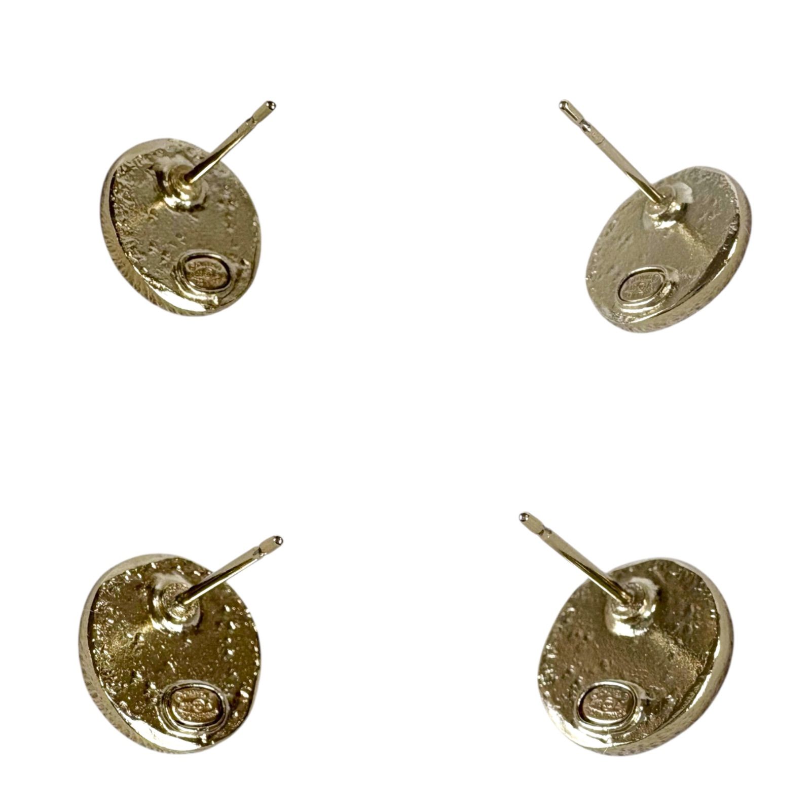 シャネル CHANEL ココマーク ラインストーン ピアス ゴールド金具 