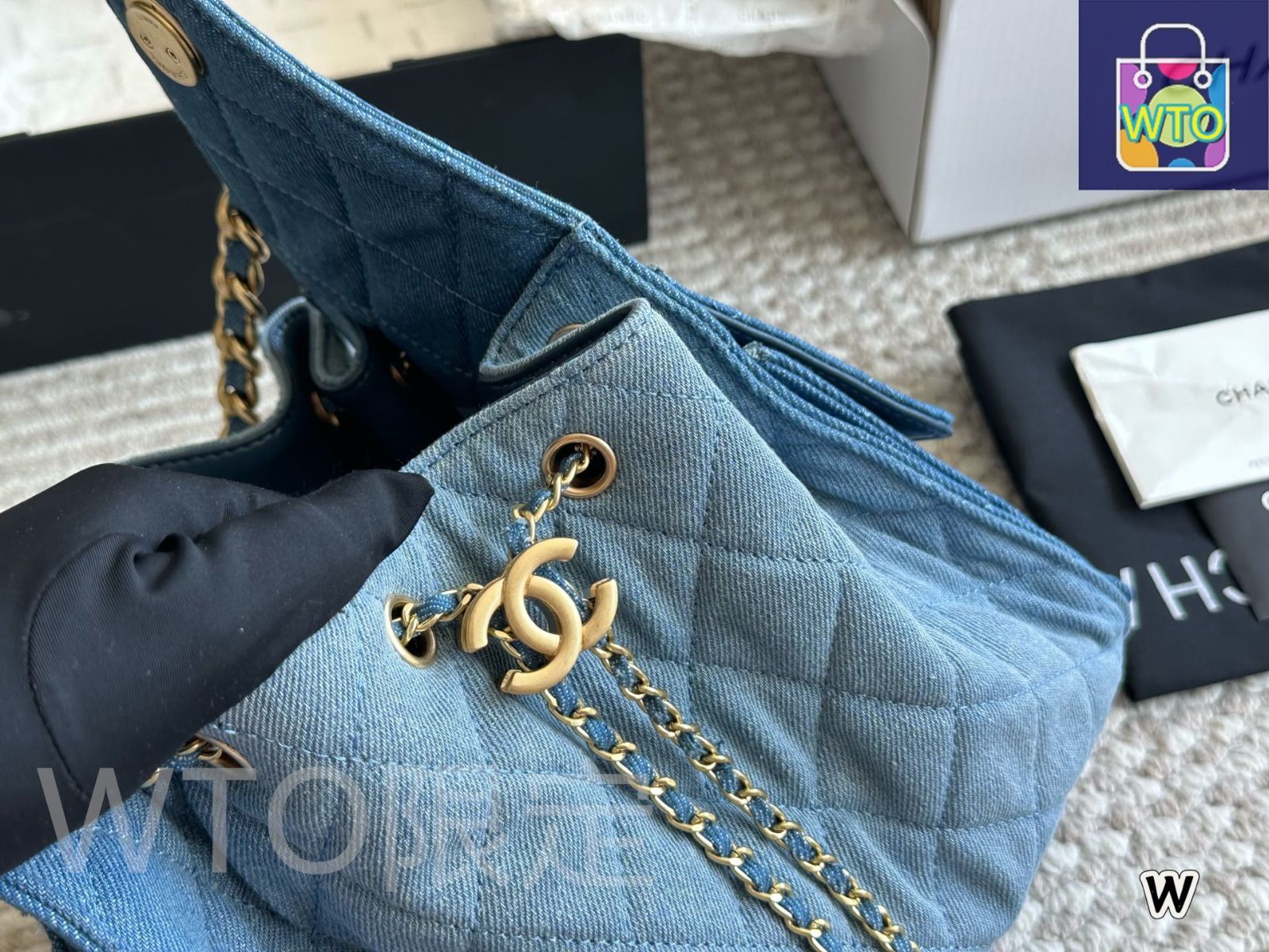 シャネル　デニム　ボックススカート　美品 今日特価】Chanel シャネル 25sホボシリーズ 柔らかいデニム素材